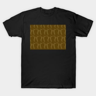 Boxing Hares - Bronze & Gold T-Shirt